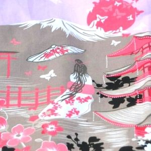 Japanese Print A-Line Mini Skirt